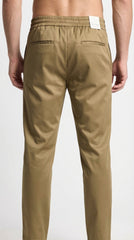 Pure Cotton Easy-Wear Tapered Trouser - Caramel Brown