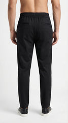 Pure Cotton Easy-Wear Tapered Trouser - Classic Black