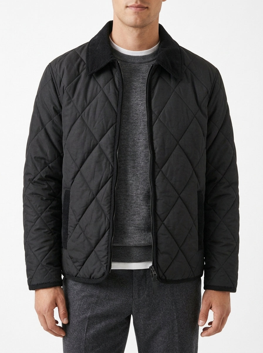 QUILTED JACKET WITH DIAMOND QUILTED JACKET