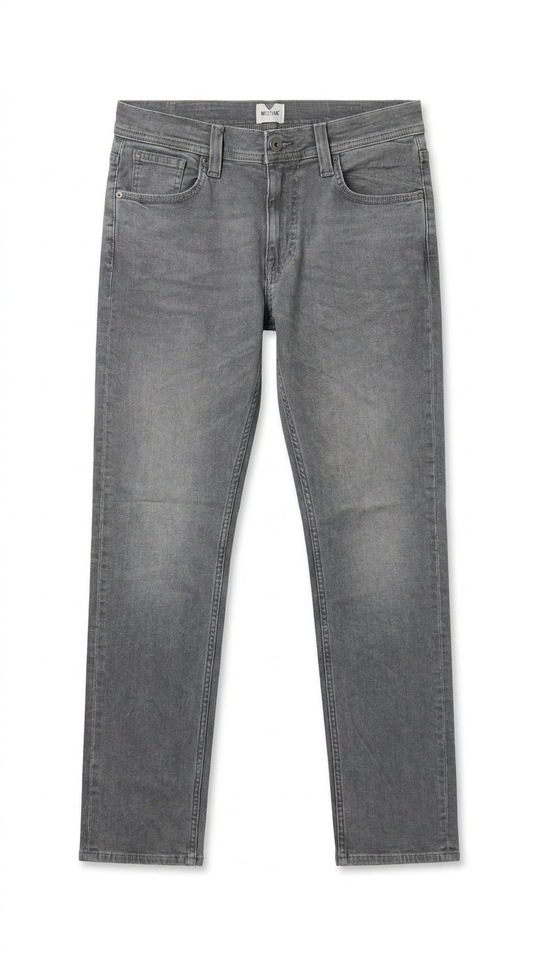Mustang Men’s Washed Grey Straight Jeans