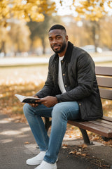 Zara Quilted Diamond Field Jacket Black