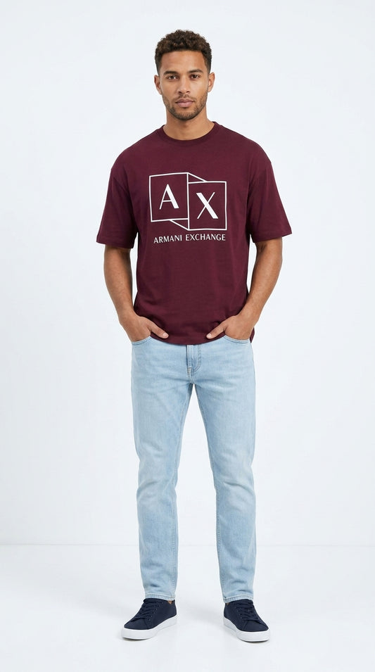 Armani Exchange | Logo Graphic T-Shirt in Burgundy