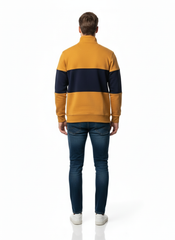 Gant Color Block Half-Zip Sweatshirt Mustard/Navy