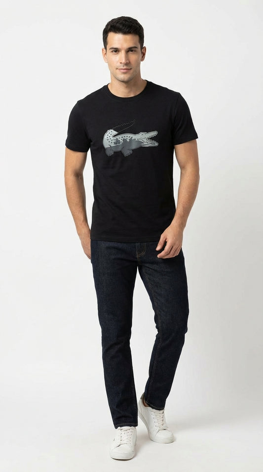 Lacoste | Men’s "Shadow Croc" Graphic T-Shirt – Black