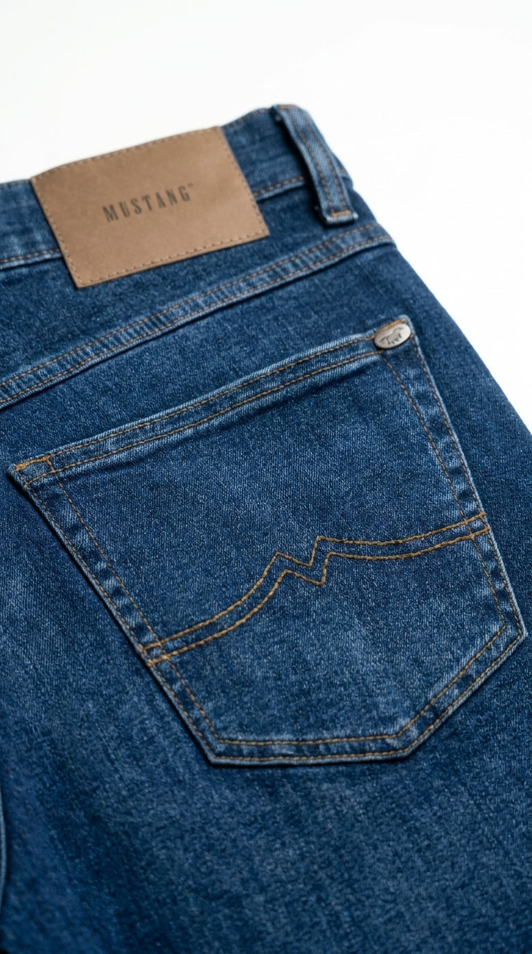 Mustang Men’s Classic Blue Mid-Wash Jeans