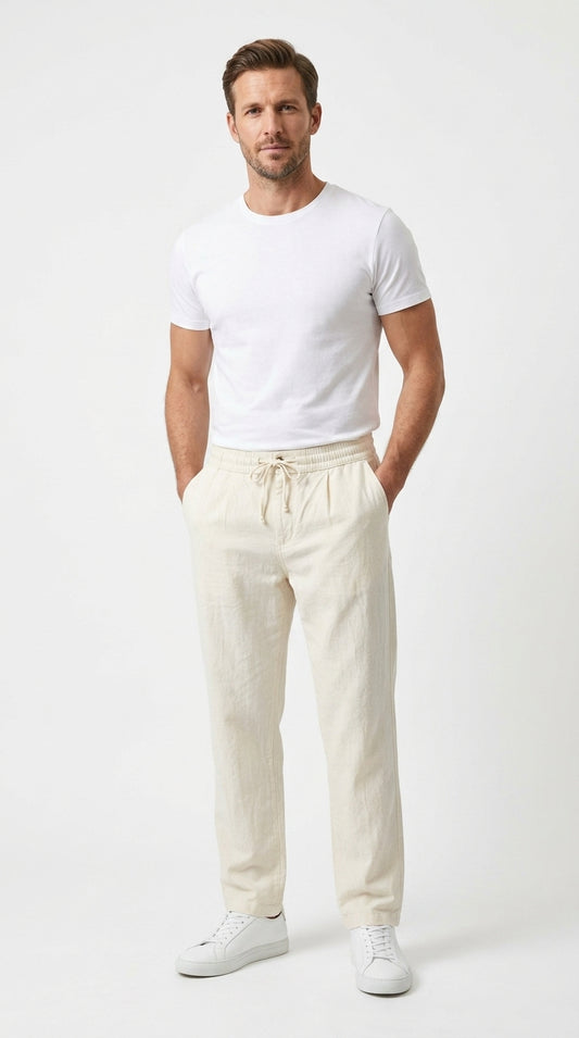 GUESS Riviera Linen Drawstring Trouser
