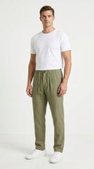GUESS Riviera Linen Drawstring Trouser