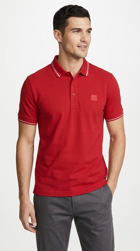 BOSS Tipped Edge Rubber-Badge Polo