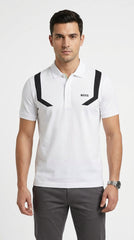 BOSS Graphic Chevron Panel Polo