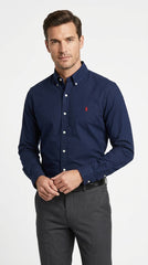 Ralph Lauren Classic Fit Linen Shirt – Navy Blue