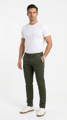 Premium Cotton Essential Chinos – Dark Olive