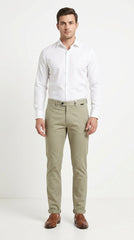 Premium Cotton Essential Chinos – Khaki Sage