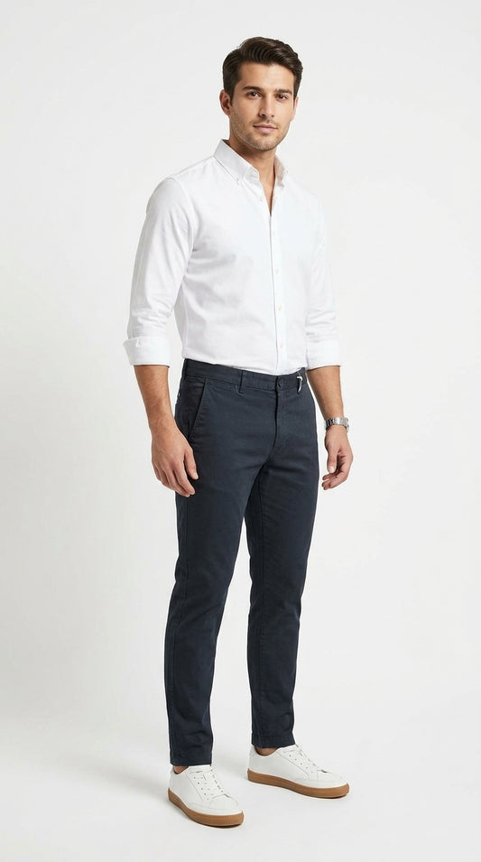 Premium Cotton Essential Chinos – Charcoal Grey