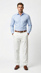 Premium Cotton Essential Chinos – Arctic White
