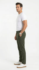 Premium Cotton Essential Chinos – Dark Olive