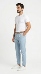 Premium Cotton Essential Chinos – Sky Blue