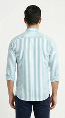 Sky Blue & White Striped River Island Casual Shirt