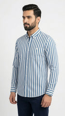 Azure Blue & White Striped River Island Casual Shirt