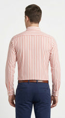 Peach & White Striped River Island Casual Shirt