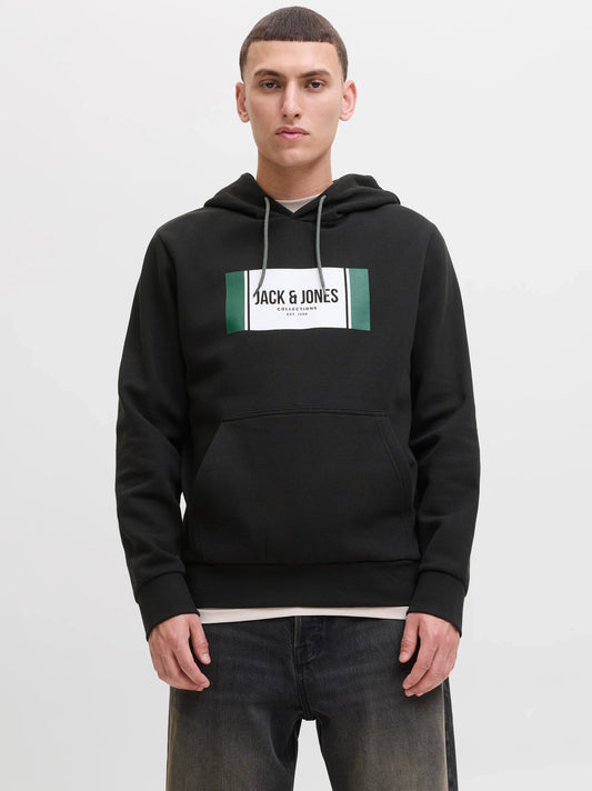 Men Black Logo Print Hayato Sweatshirt