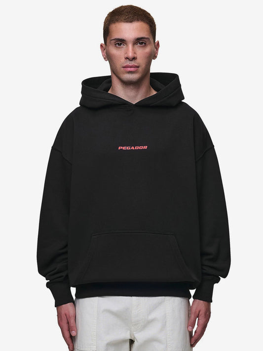 Men Colne Logo Oversized Black Hoodie