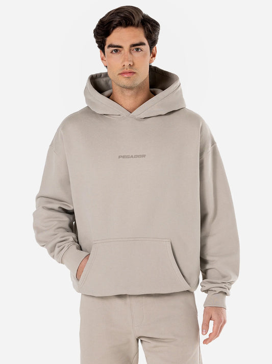 Men Colne Logo Oversized Light Brown Hoodie