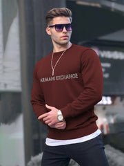 Men Embroidery Logo Maroon Sweatshirt