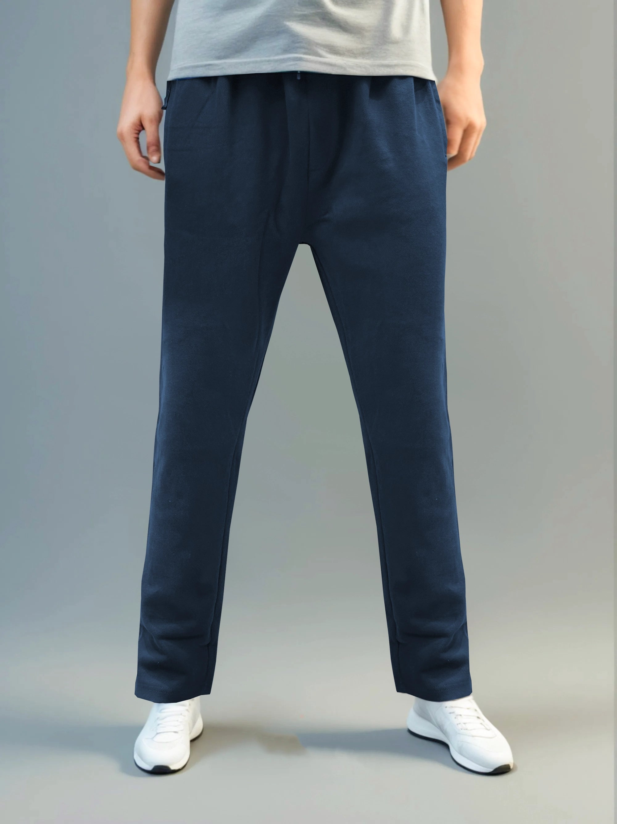 Men High Quality Pk Interlook Navy Blue Trouser