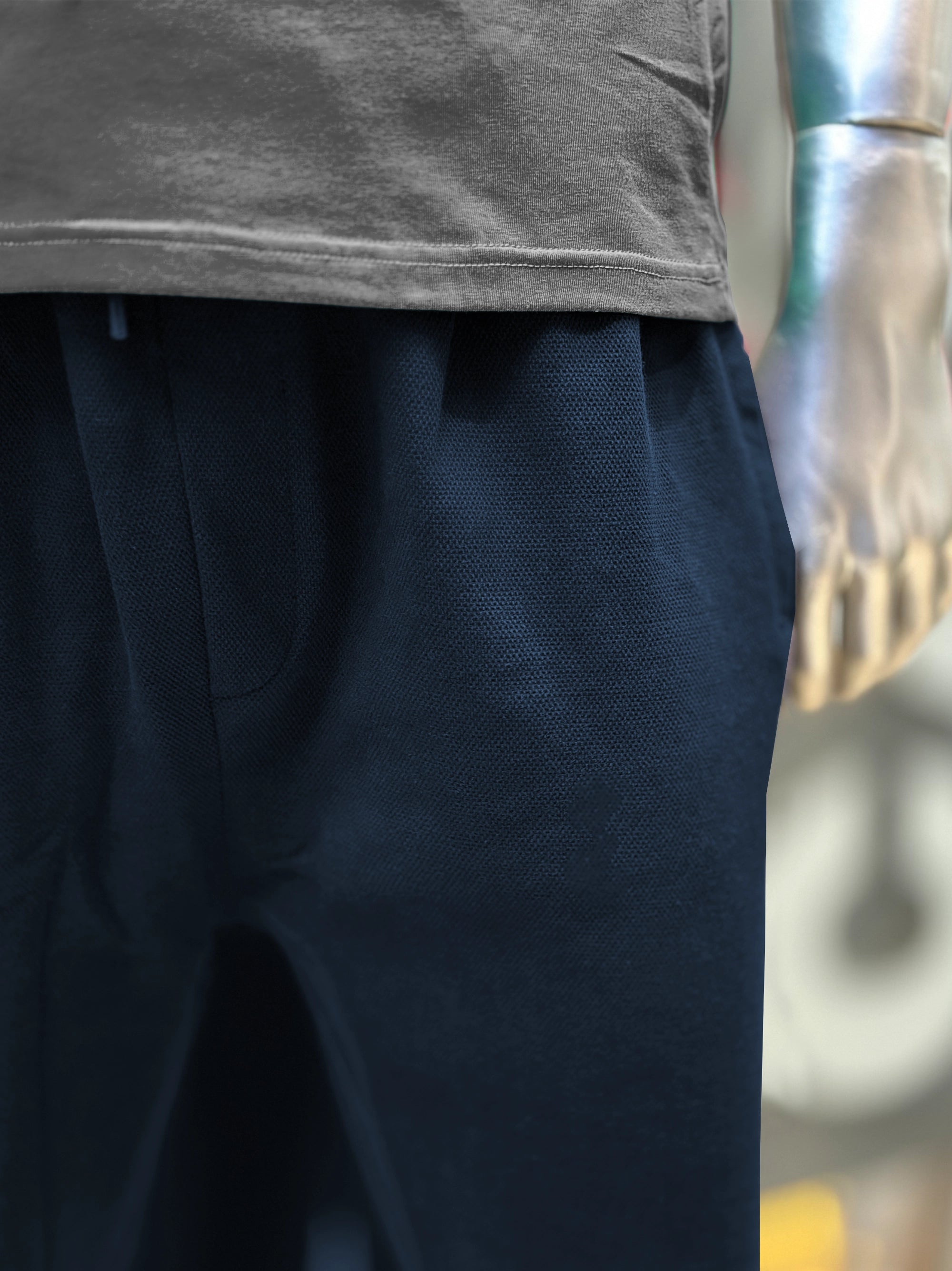 Men High Quality Pk Interlook Navy Blue Trouser