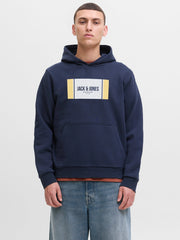 Men Navy Blue Logo Print Hayato Sweatshirt