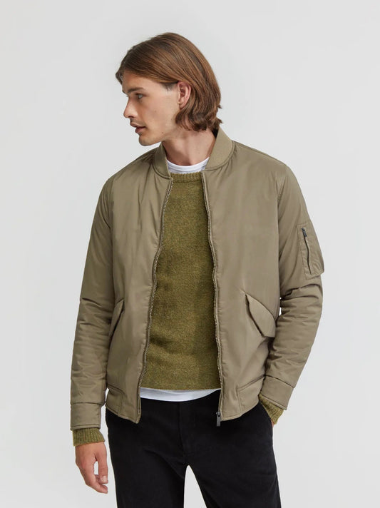 Men Padded Bomber Skin Jacket