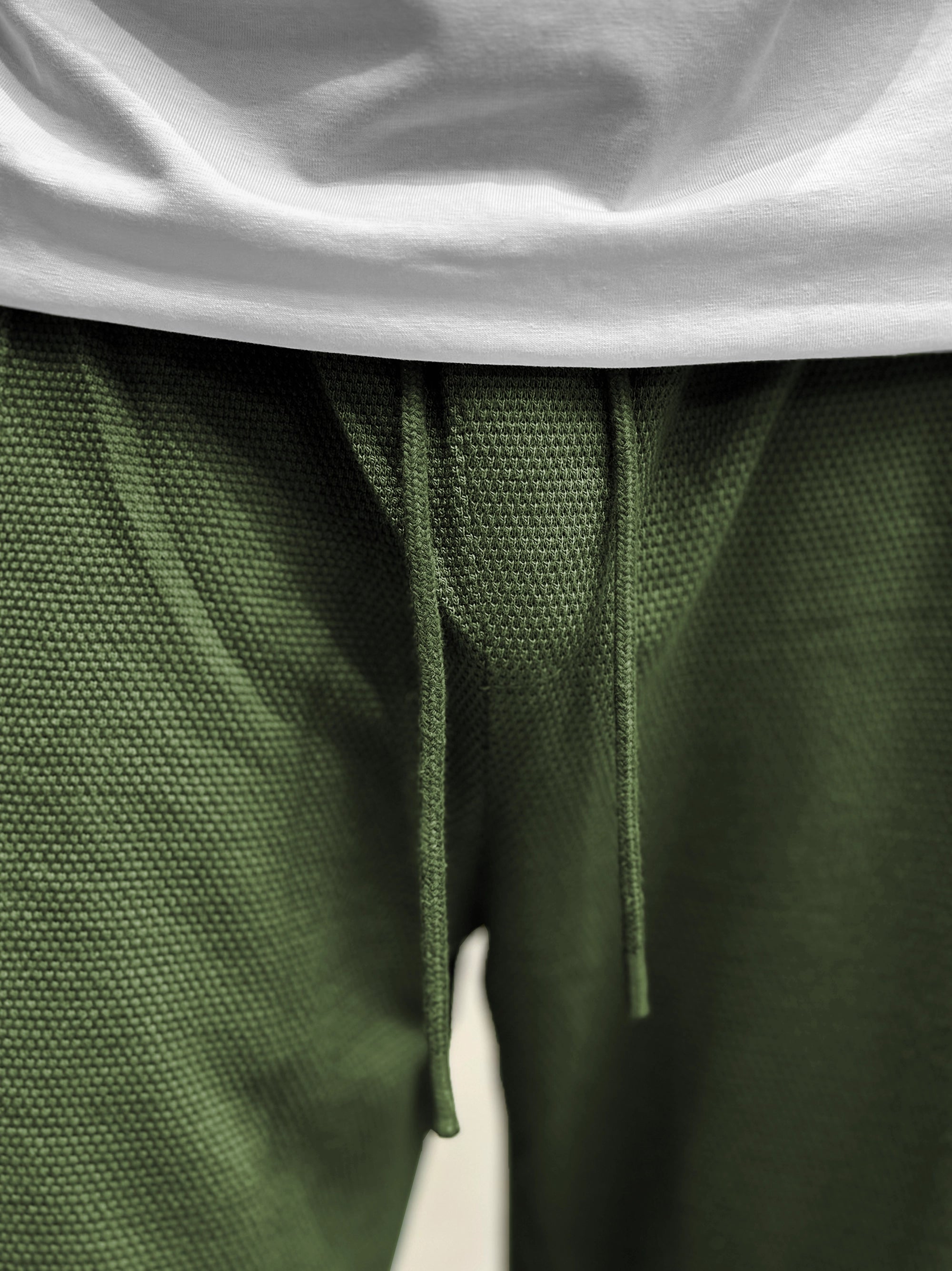 Men Plain Stripe Line Trouser In Green