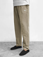 Men Plain Stripe Line Trouser In Khaki