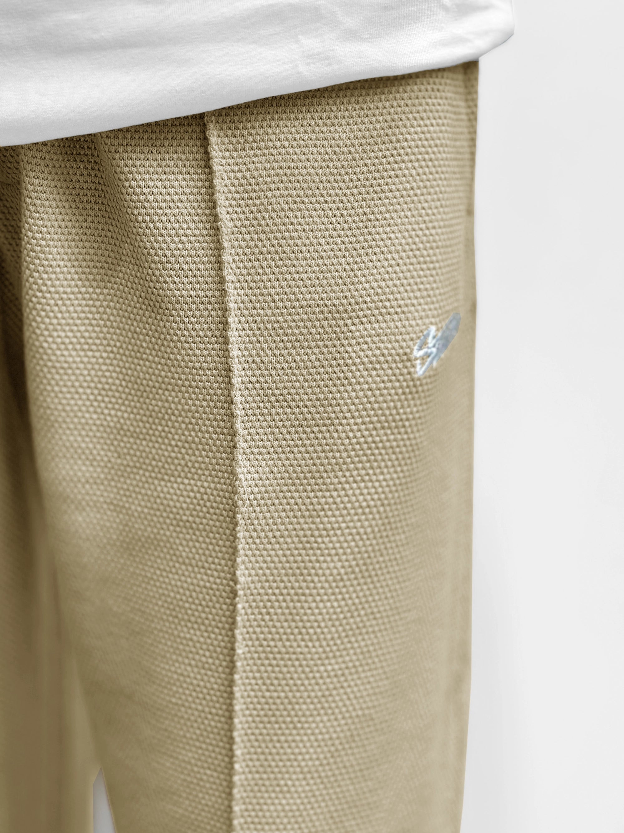 Men Plain Stripe Line Trouser In Skin