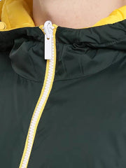 Men Quilted Reversible Zip-Front Jacket with Hood