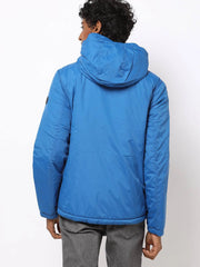 Men Quilted Reversible Zip-Front Jacket with Hood