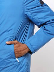 Men Quilted Reversible Zip-Front Jacket with Hood