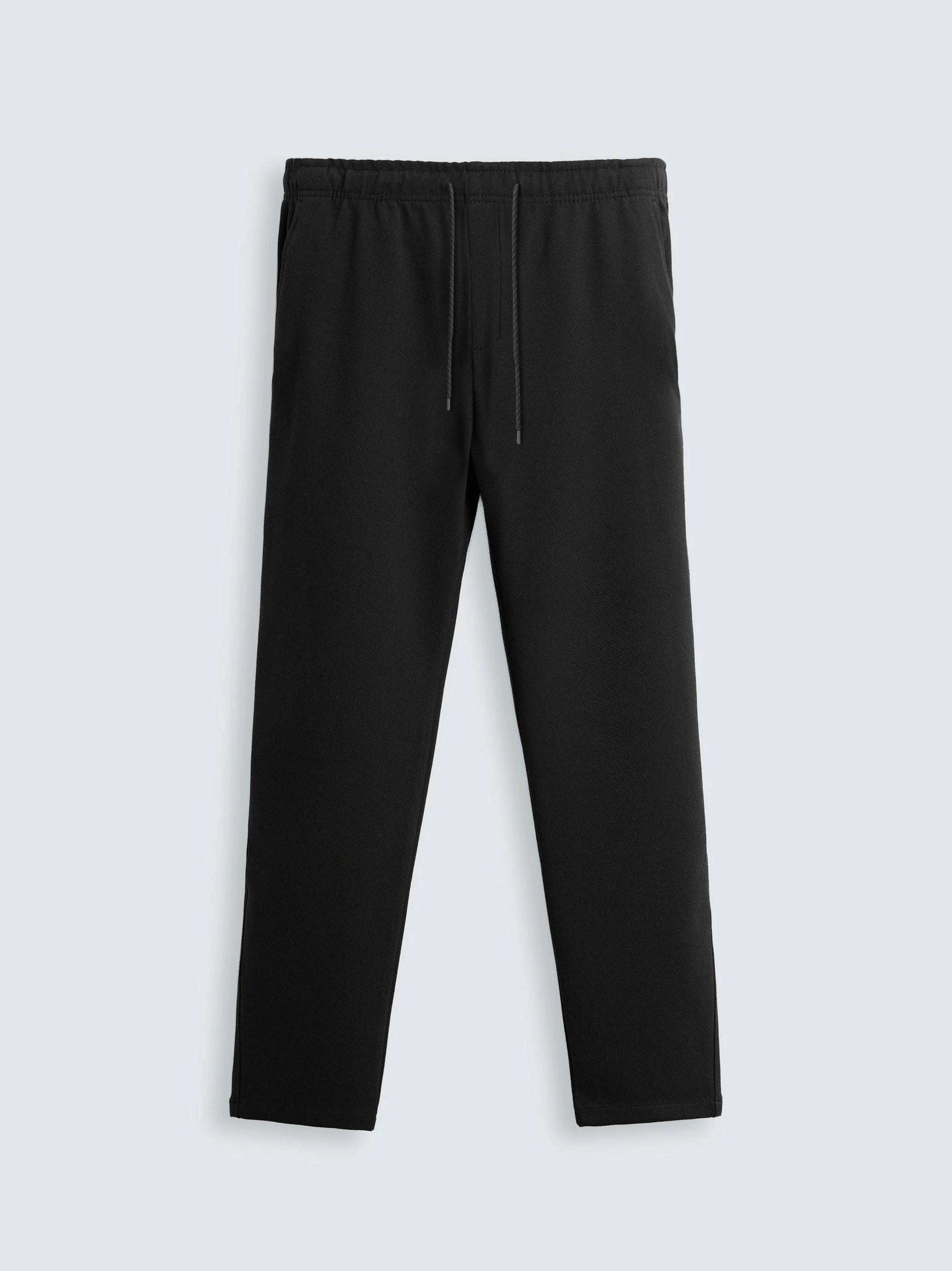 Men's Black Lining Textured Jogger Stretch Pants