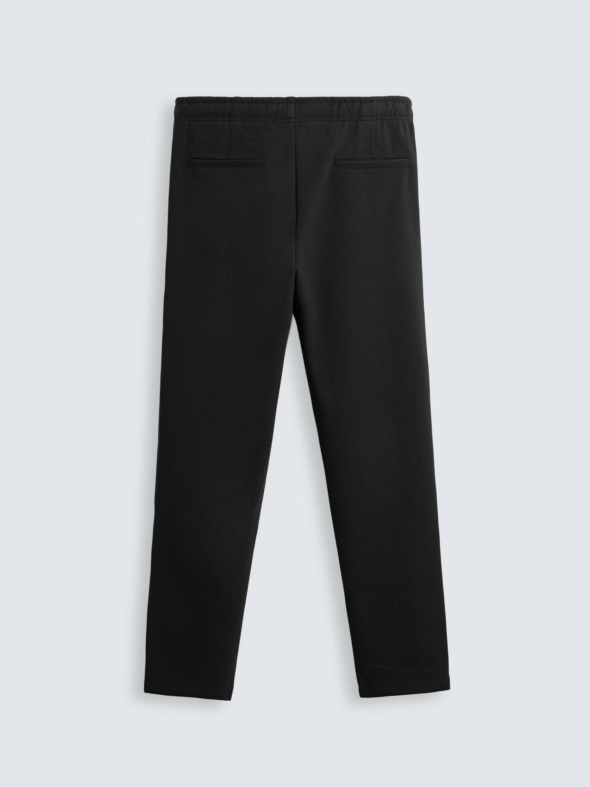 Men's Black Lining Textured Jogger Stretch Pants