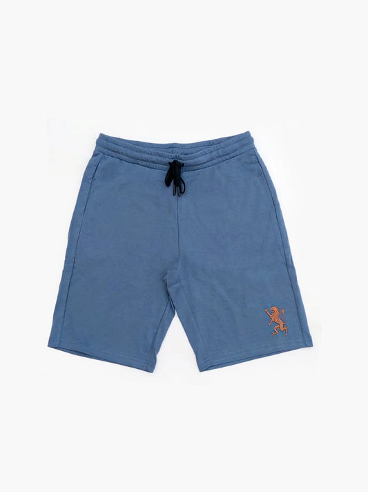 Men's Blue Embroidery Logo Shorts