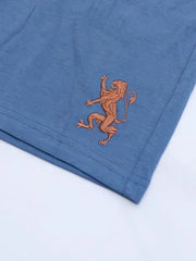Men's Blue Embroidery Logo Shorts