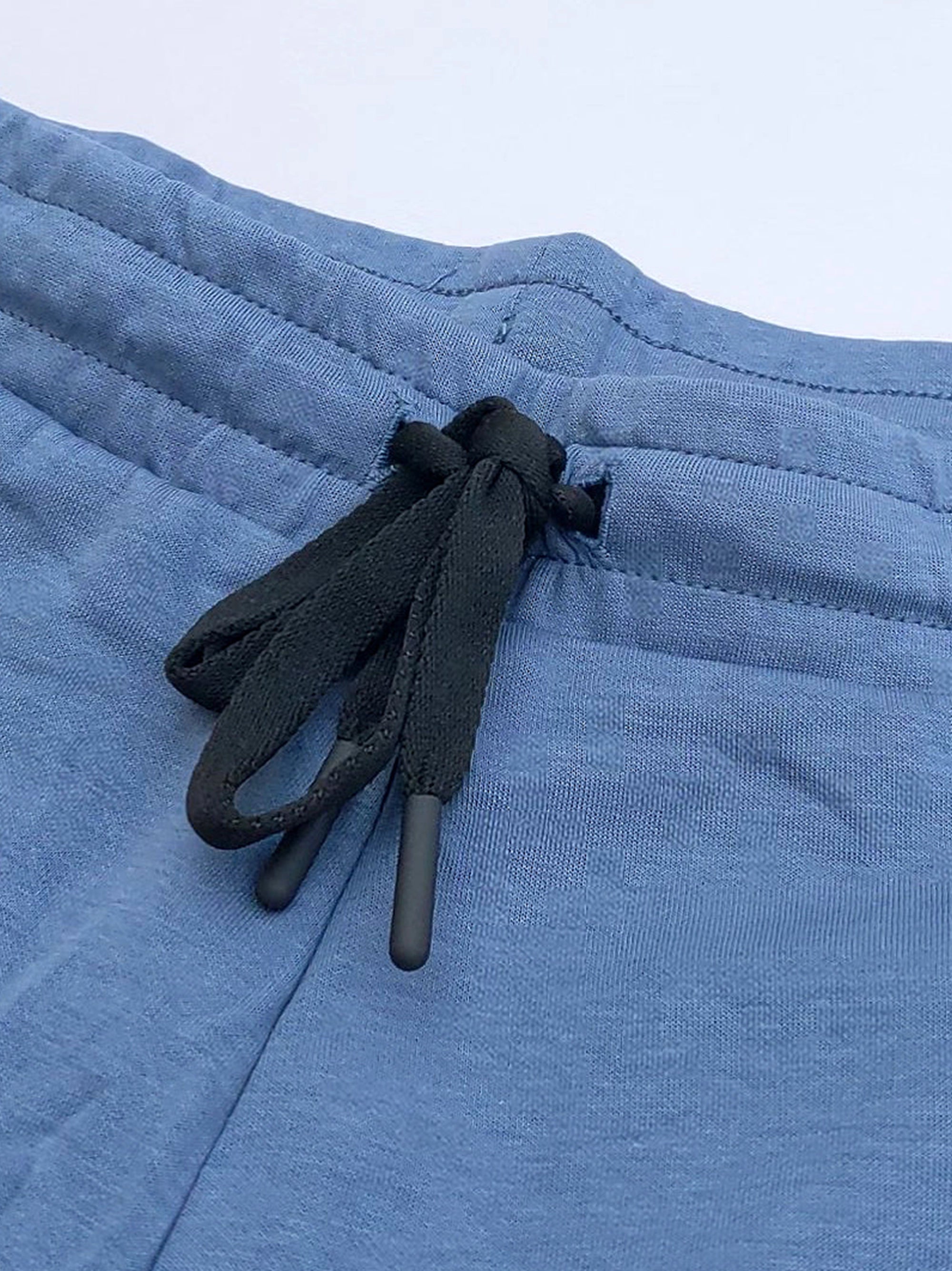 Men's Blue Embroidery Logo Shorts