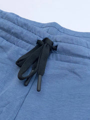 Men's Blue Embroidery Logo Shorts