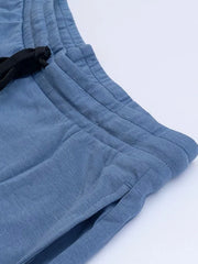 Men's Blue Embroidery Logo Shorts