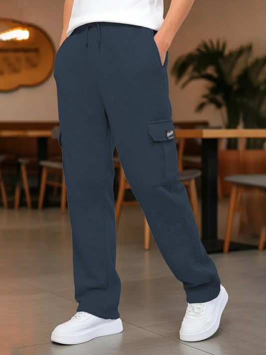 Men's Blue Gray 5-Pocket Trouser