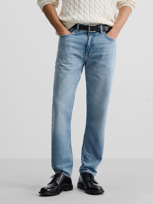 Men's Blue Tapered Fit Jeans