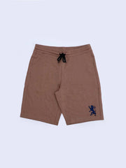 Men's Brown Embroidery Logo Shorts