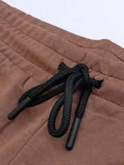 Men's Brown Embroidery Logo Shorts