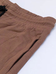 Men's Brown Embroidery Logo Shorts