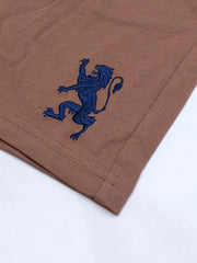 Men's Brown Embroidery Logo Shorts